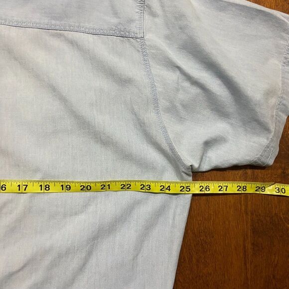 Dockers Vintage 90s Denim Cotton Blue Button Front Shirt Men's Size Large - Picture 7 of 8